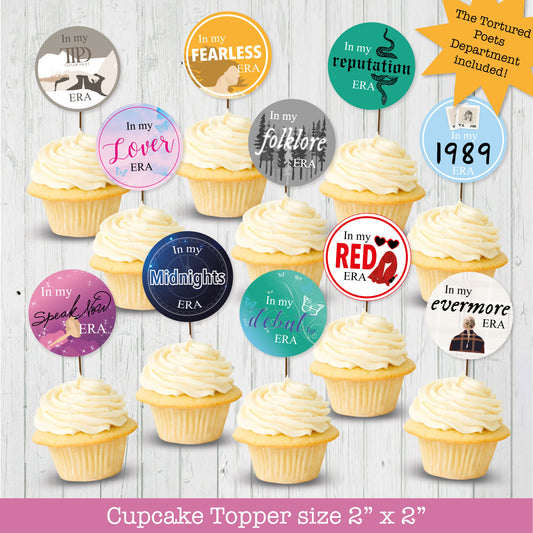 In My Eras Cupcake Toppers Printable - TTPD included