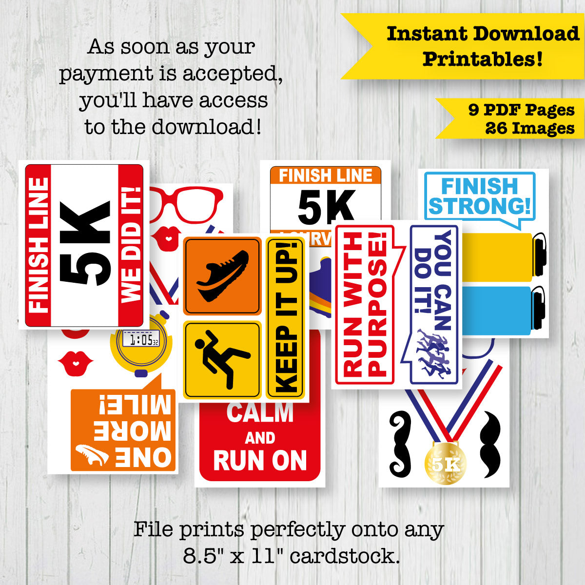 5K Runner Printable Photo Booth