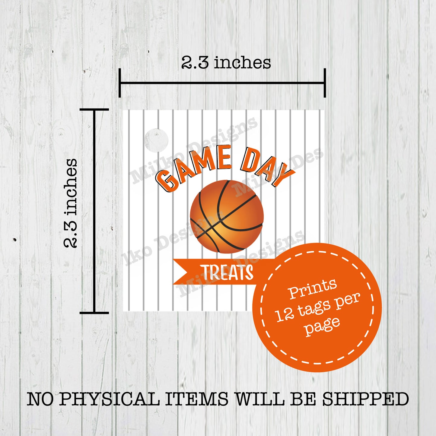 Basketball Game Day Snack Printable Tag