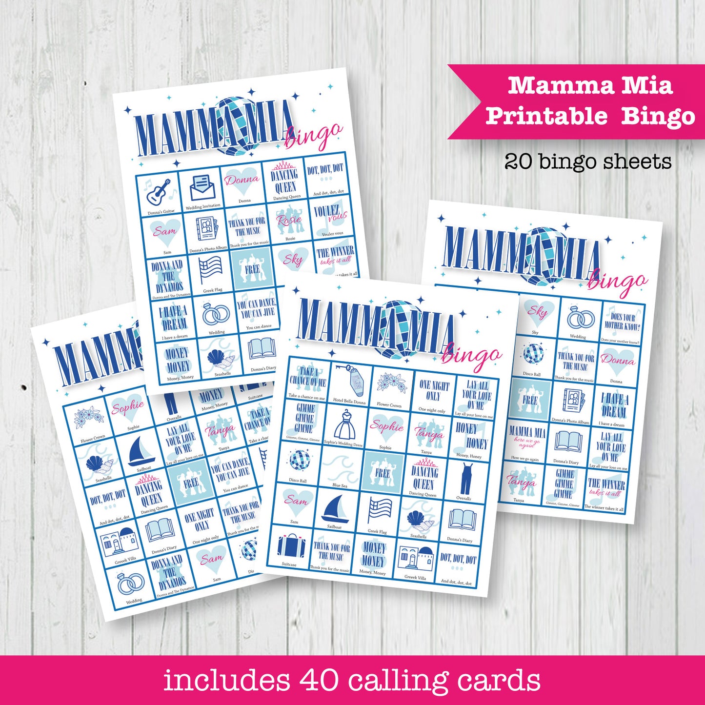 Mamma Mia Printable Bingo