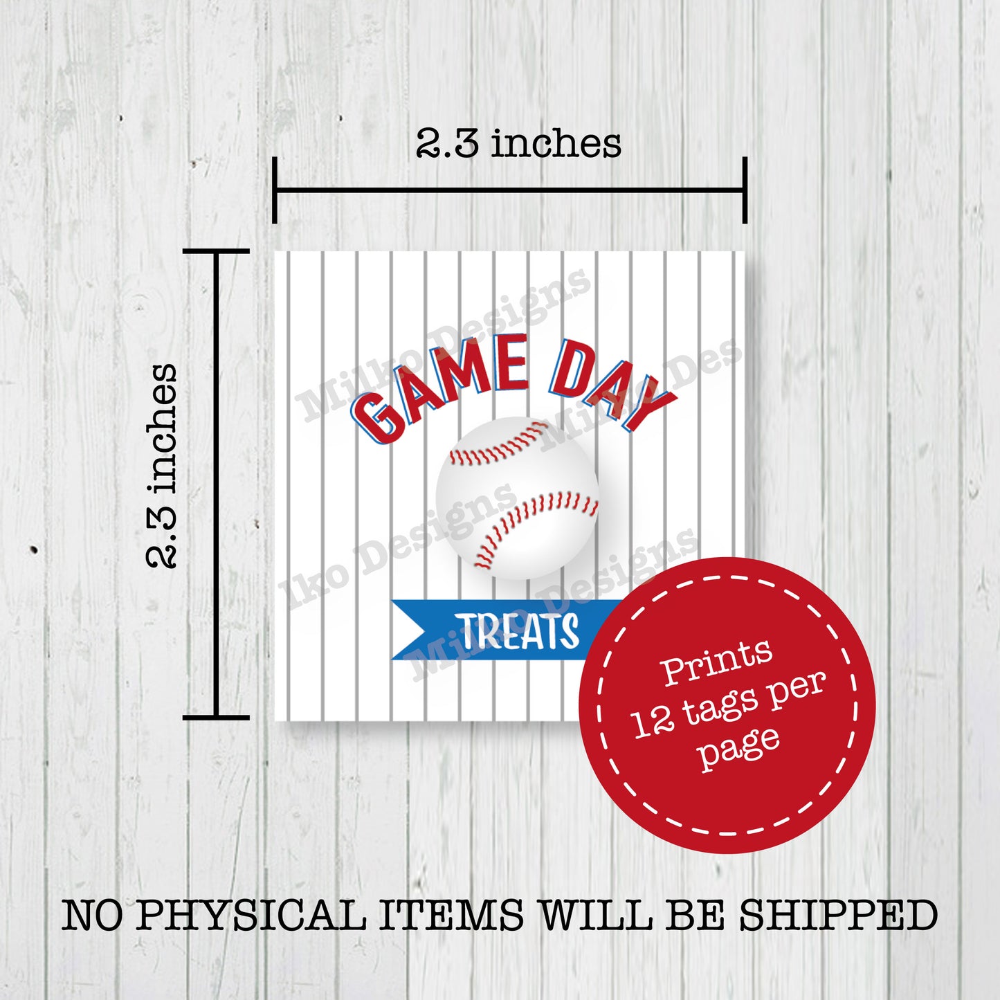 Baseball Game Day Snack Printable Tag