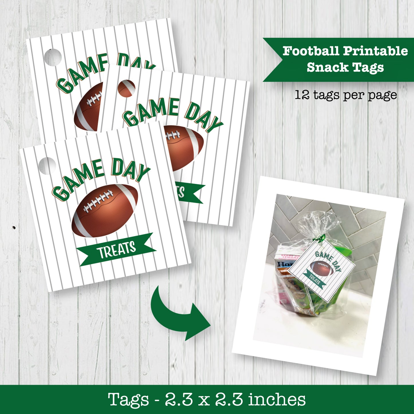 Football Game Day Snack Printable Tag