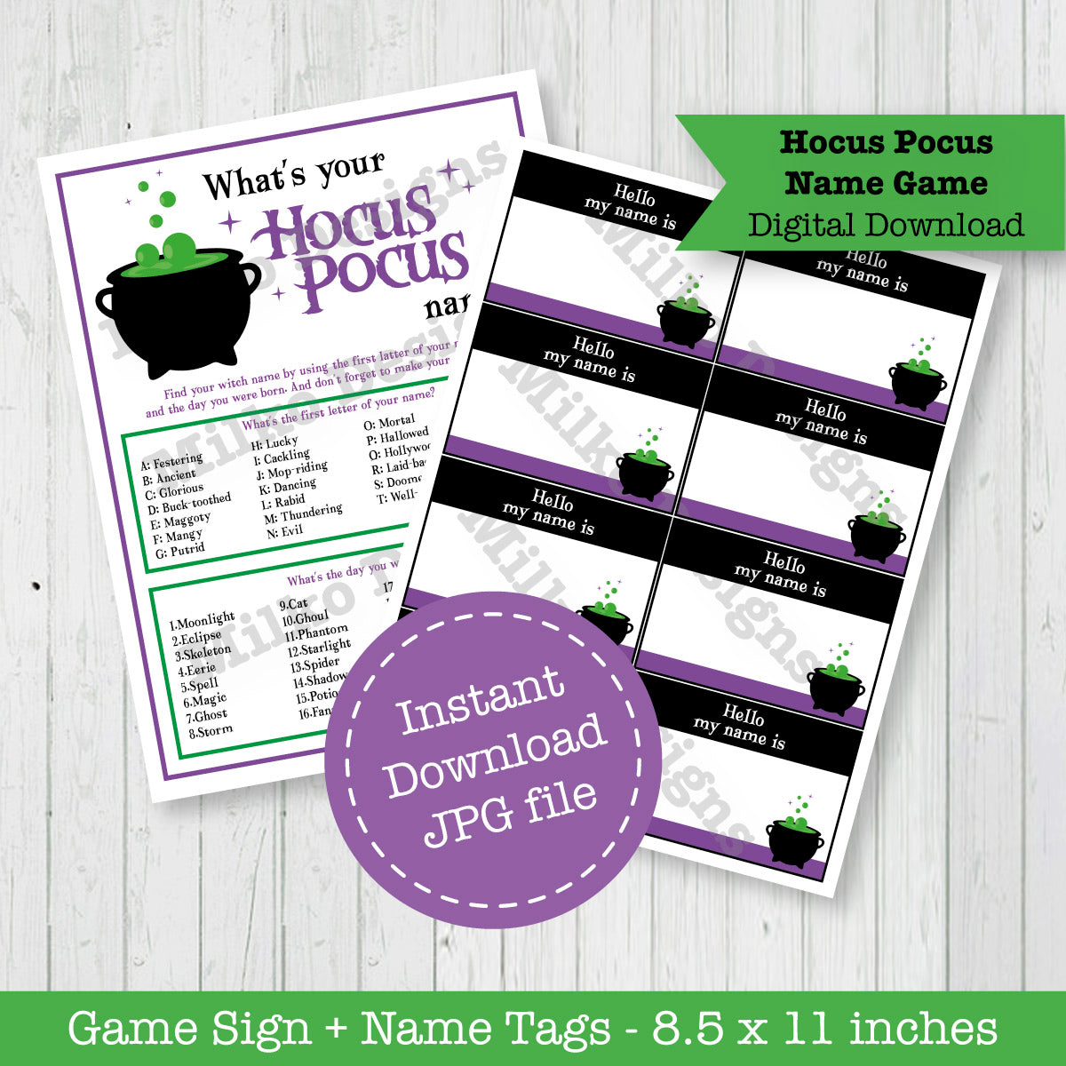 What's your Hocus Pocus name? Game | Digital Download