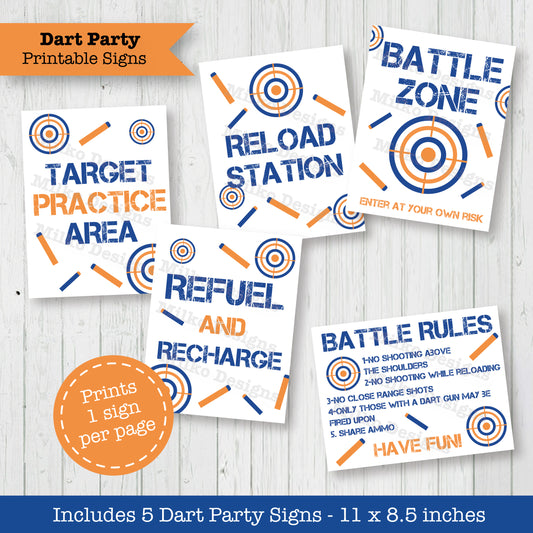 Dart Gun Birthday Signs