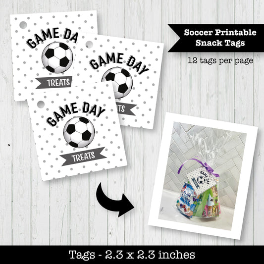 Soccer Game Day Snack Printable Tag