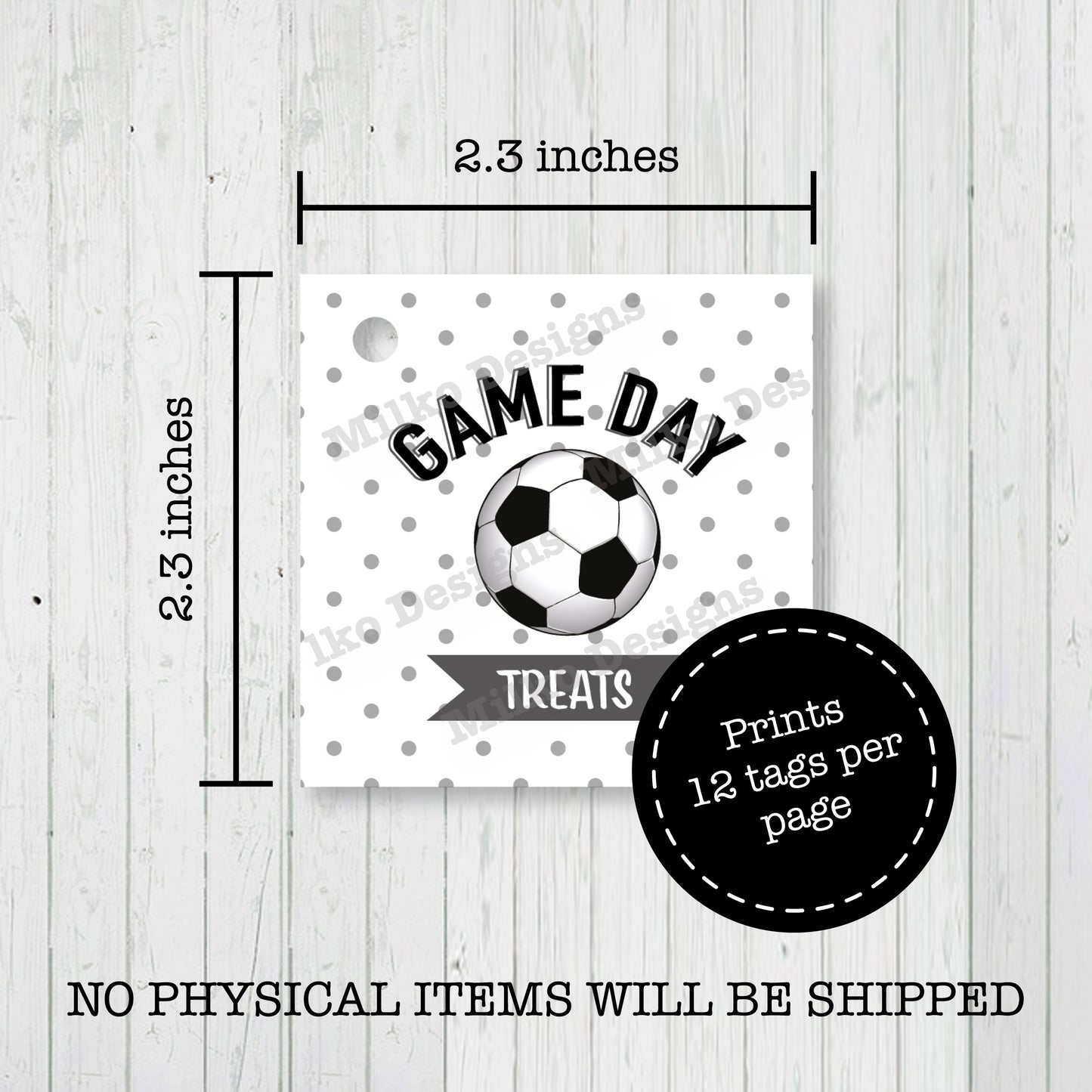 Soccer Game Day Snack Printable Tag