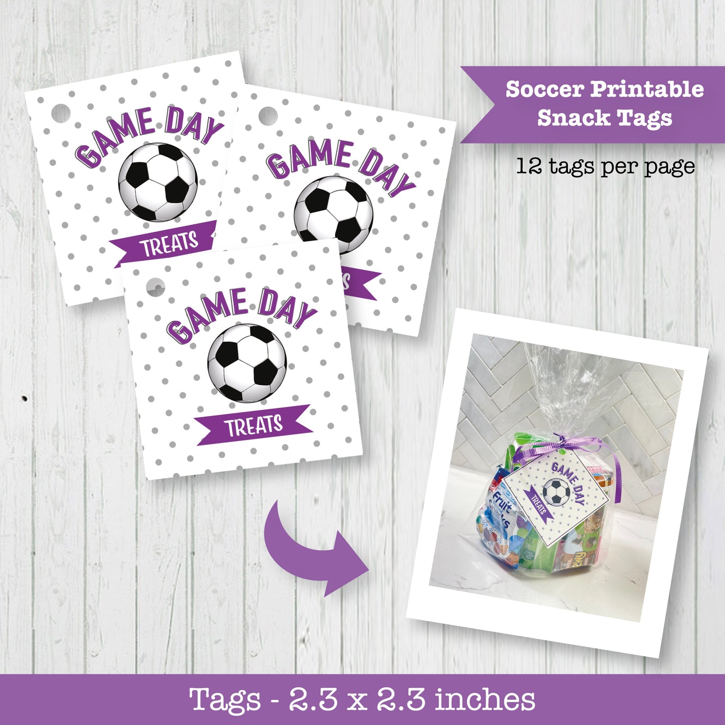 Soccer Game Day Snack Printable Tag