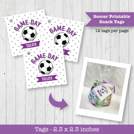 Soccer Game Day Snack Printable Tag