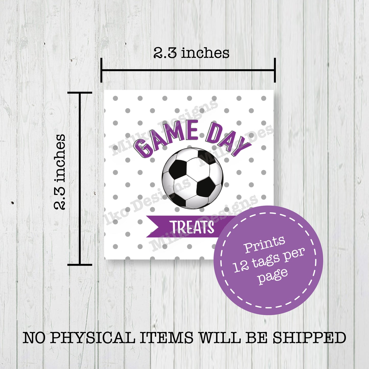 Soccer Game Day Snack Printable Tag