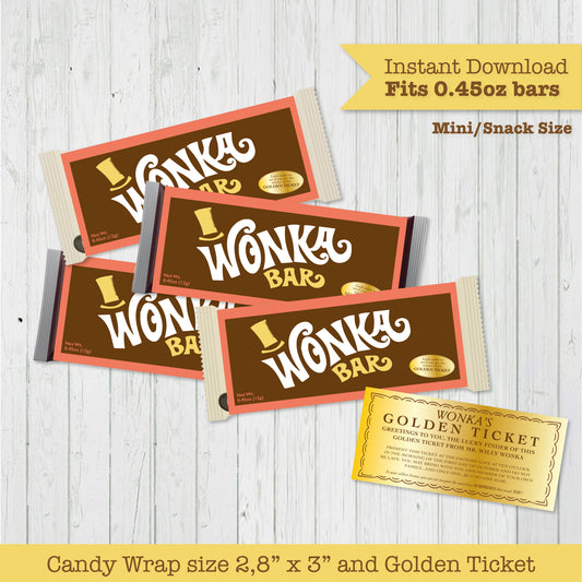 Wonka Bar Printable Wrapper - Snack Size