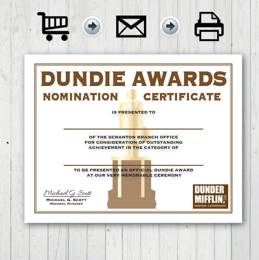 Dundie Awards Certificate