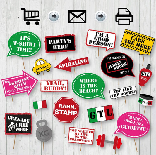 Jersey Shore Printable Photo Booth Printable Props