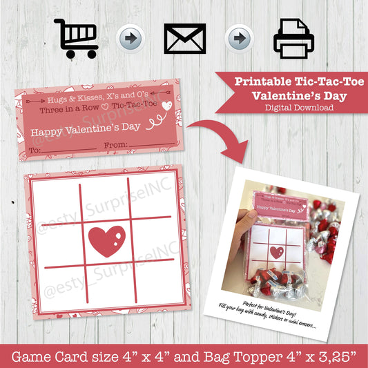 Valentine's Day Tic Tac Toe Card & Bag Topper