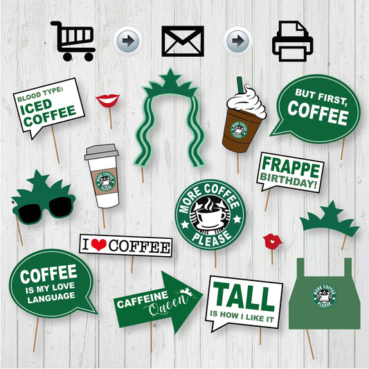 Starbucks Inspired Party Printable Photo Booth Props