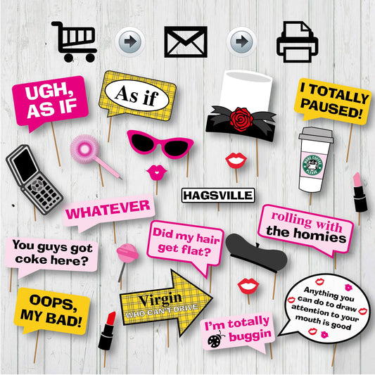 Clueless Photo Booth Printable Props