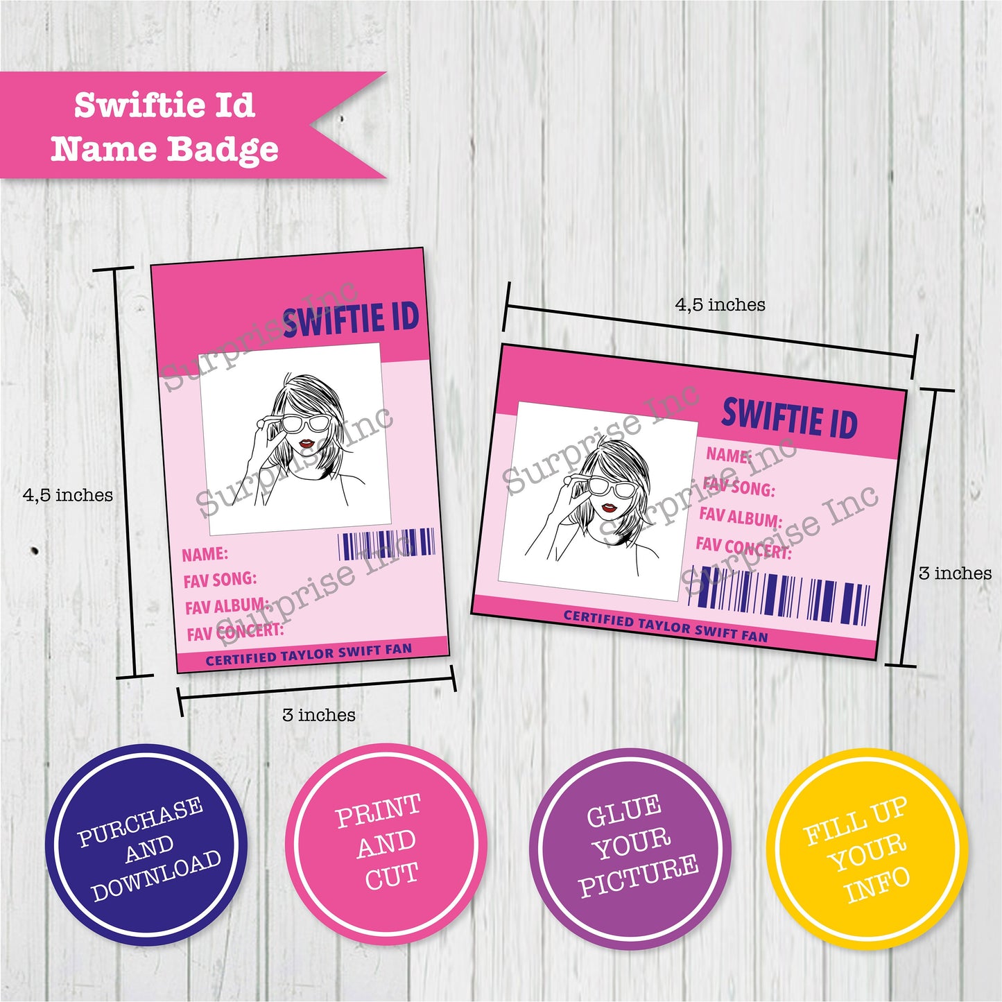 Swiftie Id Name Badge