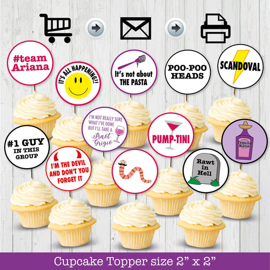 Vanderpump Rules Printable Cupcake Toppers