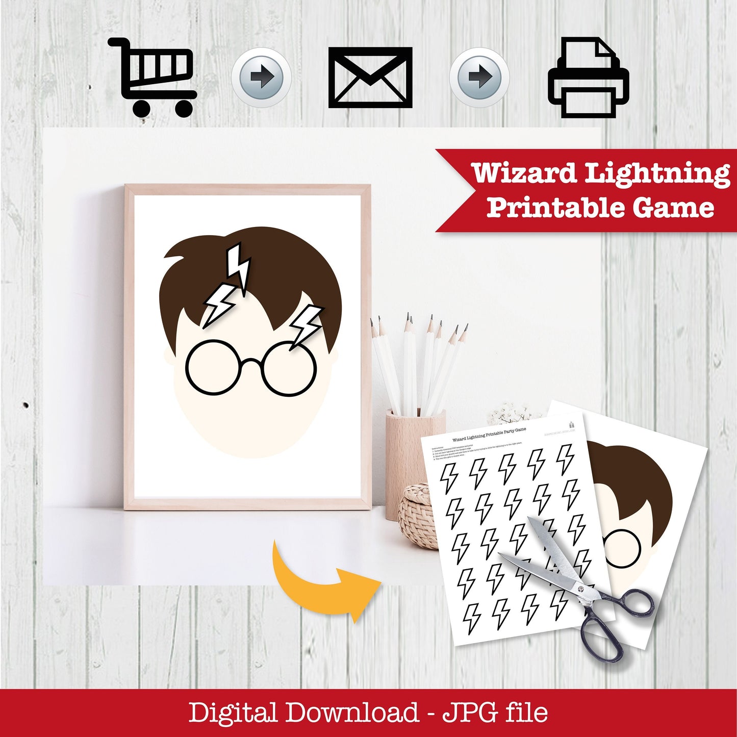 Wizard Lightning Party Game / Pin The Scar On The Wizard