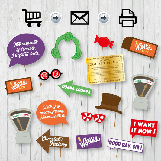 Willy Wonka Printable Photobooth Props