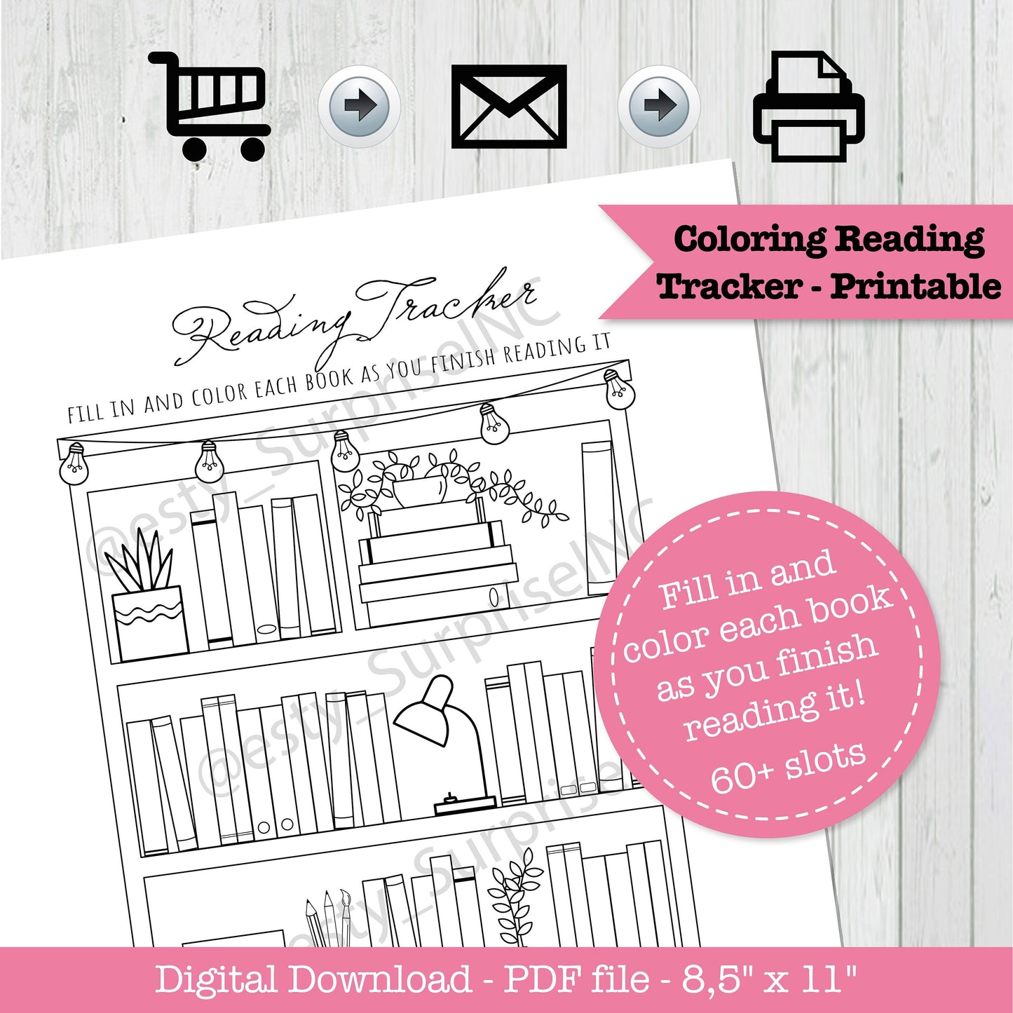 Coloring Reading Tracker -  Printable