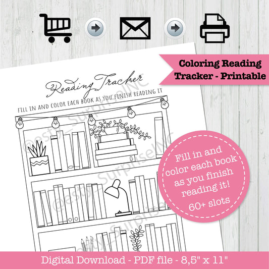 Coloring Reading Tracker -  Printable