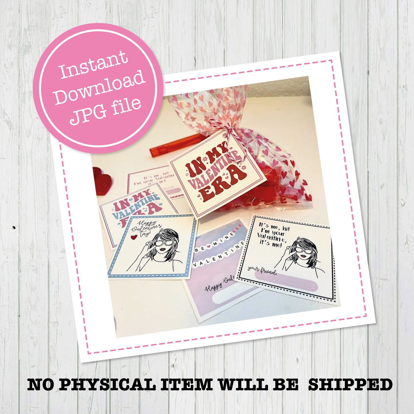 Taylor Swift Valentine’s Day Printable Cards - Includes 6 designs - 3 x 3 inches cards